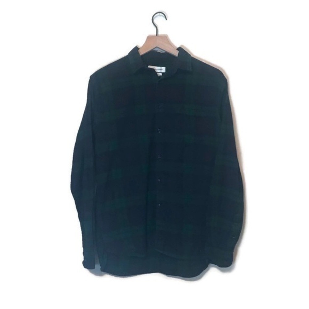 UO Urban Outfitter Navy Blue Green 100% Cotton Flannel Button Shirt Men’s XS
